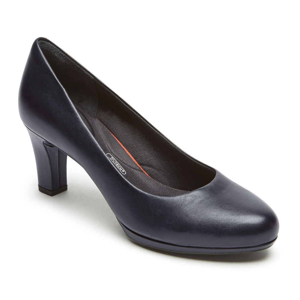 Rockport Womens Total Motion Leah - Pumps Navy - XLS395064